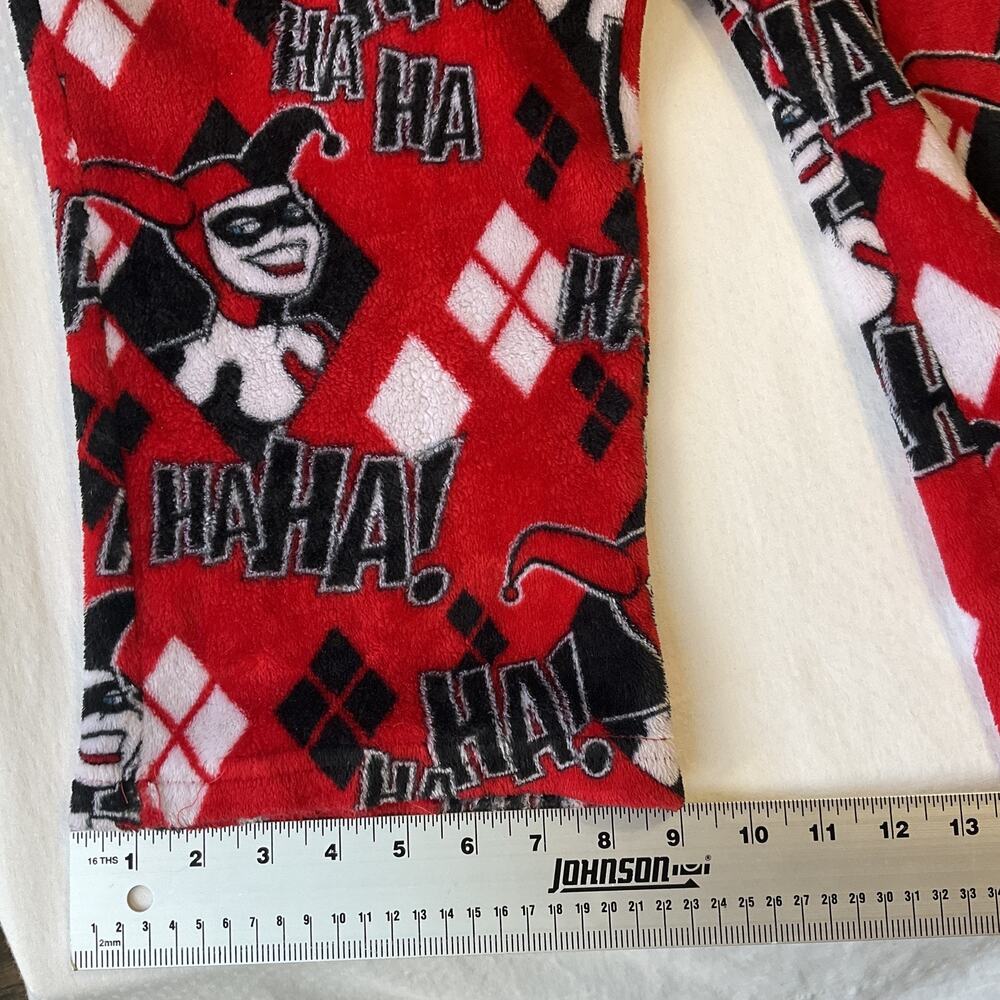 DC Comics Women Sleepwear L (12-14) Red Pajama Pants Graphic Fleece 29” Batman - Picture 7 of 8